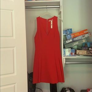 Alice + Olivia Red V-Neck Dress